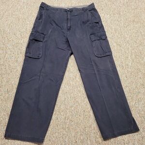 Plugg Pants Men 38x32 Blue Cargo Pockets Baggy Utility Skateboard Streetwear Y2K